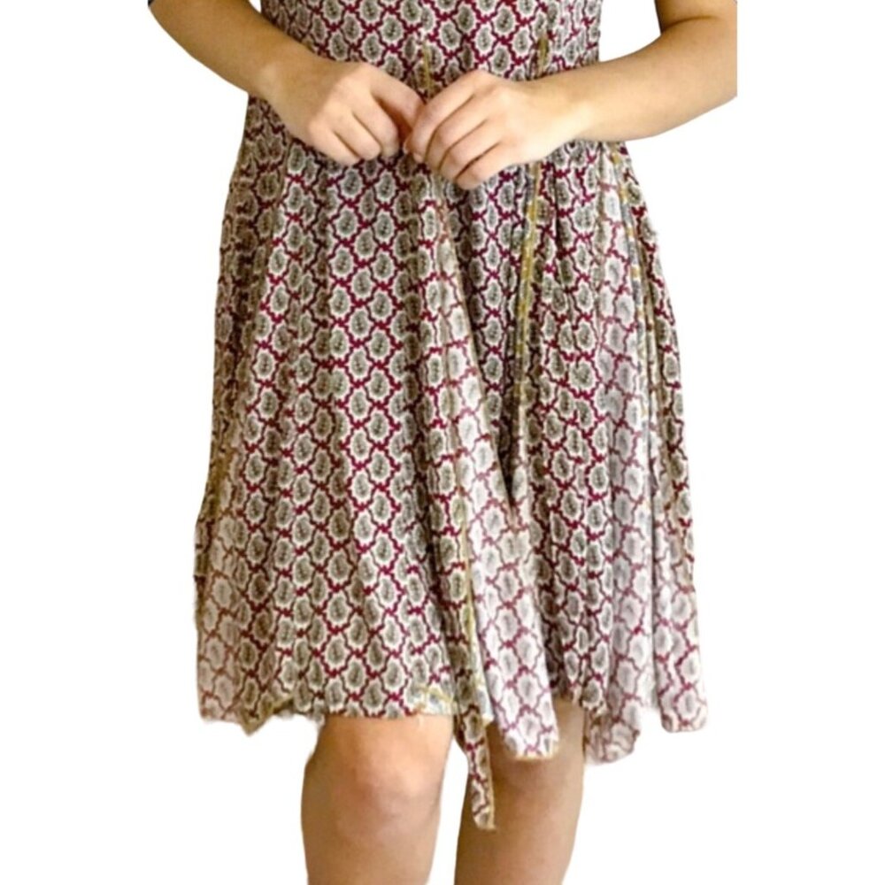 NWT Printed Flowy A-Line Twirl Swing Slip Dress| Coastal Cowgirl Boho Whimsigoth - Picture 4 of 8